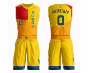 Women's Milwaukee Bucks #0 Donte DiVincenzo Swingman Yellow Basketball Suit Jersey - City Edition