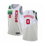 Women's Milwaukee Bucks #0 Donte DiVincenzo White Swingman Jersey - Earned Edition