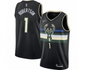 Women's Milwaukee Bucks #1 Oscar Robertson Swingman Black Finished Basketball Jersey - Statement Edition