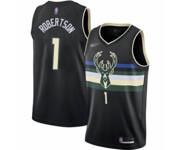 Women's Milwaukee Bucks #1 Oscar Robertson Swingman Black Finished Basketball Jersey - Statement Edition