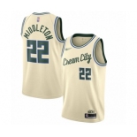 Women's Milwaukee Bucks #22 Khris Middleton Swingman Cream Basketball Jersey - 2019-20 City Edition