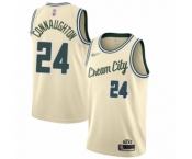 Women's Milwaukee Bucks #24 Pat Connaughton Swingman Cream Basketball Jersey - 2019-20 City Edition