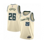 Women's Milwaukee Bucks #26 Kyle Korver Swingman Cream Basketball Jersey - 2019-20 City Edition