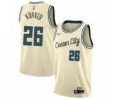 Women's Milwaukee Bucks #26 Kyle Korver Swingman Cream Basketball Jersey - 2019-20 City Edition