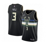 Women's Milwaukee Bucks #3 George Hill Swingman Black Finished Basketball Jersey - Statement Edition