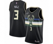 Women's Milwaukee Bucks #3 George Hill Swingman Black Finished Basketball Jersey - Statement Edition