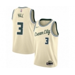 Women's Milwaukee Bucks #3 George Hill Swingman Cream Basketball Jersey - 2019-20 City Edition