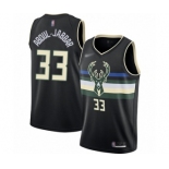 Women's Milwaukee Bucks #33 Kareem Abdul-Jabbar Swingman Black Finished Basketball Jersey - Statement Edition