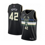 Women's Milwaukee Bucks #42 Vin Baker Swingman Black Finished Basketball Jersey - Statement Edition