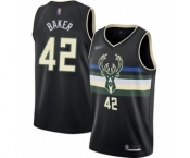 Women's Milwaukee Bucks #42 Vin Baker Swingman Black Finished Basketball Jersey - Statement Edition