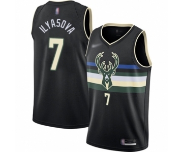 Women's Milwaukee Bucks #7 Ersan Ilyasova Swingman Black Finished Basketball Jersey - Statement Edition