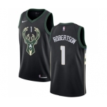 Women's Nike Milwaukee Bucks #1 Oscar Robertson Swingman Black Alternate NBA Jersey - Statement Edition