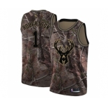 Women's Nike Milwaukee Bucks #1 Oscar Robertson Swingman Camo Realtree Collection NBA Jersey