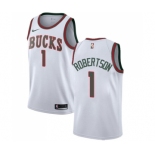 Women's Nike Milwaukee Bucks #1 Oscar Robertson Swingman White Fashion Hardwood Classics NBA Jersey