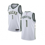 Women's Nike Milwaukee Bucks #1 Oscar Robertson Swingman White Home NBA Jersey - Association Edition