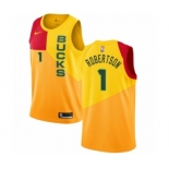 Women's Nike Milwaukee Bucks #1 Oscar Robertson Swingman Yellow NBA Jersey - City Edition