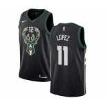 Women's Nike Milwaukee Bucks #11 Brook Lopez Swingman Black NBA Jersey - Statement Edition