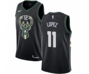 Women's Nike Milwaukee Bucks #11 Brook Lopez Swingman Black NBA Jersey - Statement Edition