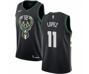 Women's Nike Milwaukee Bucks #11 Brook Lopez Swingman Black NBA Jersey - Statement Edition