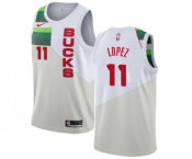 Women's Nike Milwaukee Bucks #11 Brook Lopez White Swingman Jersey - Earned Edition