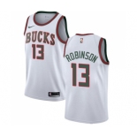 Women's Nike Milwaukee Bucks #13 Glenn Robinson Swingman White Fashion Hardwood Classics NBA Jersey