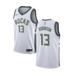 Women's Nike Milwaukee Bucks #13 Glenn Robinson Swingman White Home NBA Jersey - Association Edition