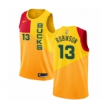 Women's Nike Milwaukee Bucks #13 Glenn Robinson Swingman Yellow NBA Jersey - City Edition