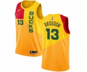 Women's Nike Milwaukee Bucks #13 Malcolm Brogdon Swingman Yellow NBA Jersey - City Edition