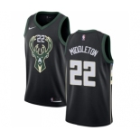 Women's Nike Milwaukee Bucks #22 Khris Middleton Swingman Black Alternate NBA Jersey - Statement Edition