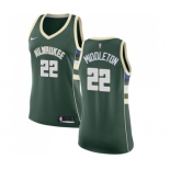 Women's Nike Milwaukee Bucks #22 Khris Middleton Swingman Green Road NBA Jersey - Icon Edition