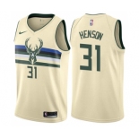 Women's Nike Milwaukee Bucks #31 John Henson Swingman Cream NBA Jersey - City Edition