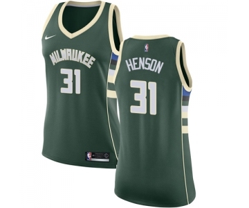 Women's Nike Milwaukee Bucks #31 John Henson Swingman Green Road NBA Jersey - Icon Edition