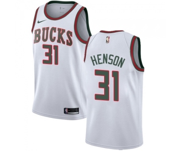 Women's Nike Milwaukee Bucks #31 John Henson Swingman White Fashion Hardwood Classics NBA Jersey