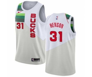 Women's Nike Milwaukee Bucks #31 John Henson White Swingman Jersey - Earned Edition