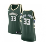 Women's Nike Milwaukee Bucks #33 Kareem Abdul-Jabbar Swingman Green Road NBA Jersey - Icon Edition