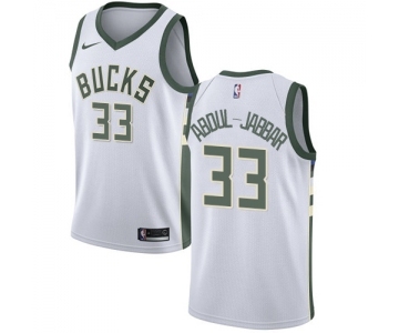 Women's Nike Milwaukee Bucks #33 Kareem Abdul-Jabbar Swingman White Home NBA Jersey - Association Edition