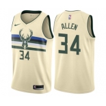 Women's Nike Milwaukee Bucks #34 Ray Allen Swingman Cream NBA Jersey - City Edition