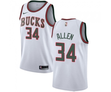 Women's Nike Milwaukee Bucks #34 Ray Allen Swingman White Fashion Hardwood Classics NBA Jersey