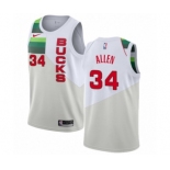 Women's Nike Milwaukee Bucks #34 Ray Allen White Swingman Jersey - Earned Edition