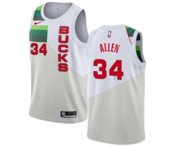 Women's Nike Milwaukee Bucks #34 Ray Allen White Swingman Jersey - Earned Edition