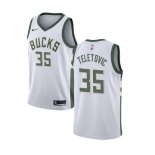 Women's Nike Milwaukee Bucks #35 Mirza Teletovic Swingman White Home NBA Jersey - Association Edition