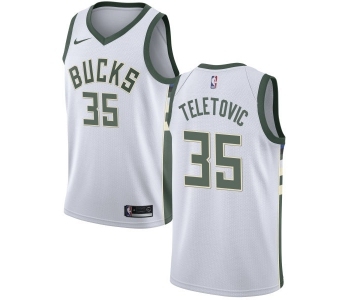 Women's Nike Milwaukee Bucks #35 Mirza Teletovic Swingman White Home NBA Jersey - Association Edition