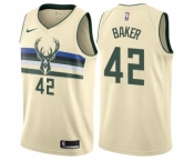 Women's Nike Milwaukee Bucks #42 Vin Baker Swingman Cream NBA Jersey - City Edition