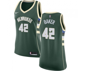 Women's Nike Milwaukee Bucks #42 Vin Baker Swingman Green Road NBA Jersey - Icon Edition