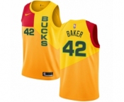 Women's Nike Milwaukee Bucks #42 Vin Baker Swingman Yellow NBA Jersey - City Edition