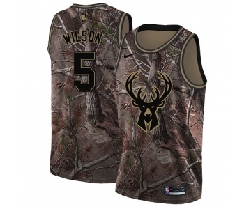 Women's Nike Milwaukee Bucks #5 D. J. Wilson Swingman Camo Realtree Collection NBA Jersey