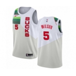 Women's Nike Milwaukee Bucks #5 D. J. Wilson White Swingman Jersey - Earned Edition