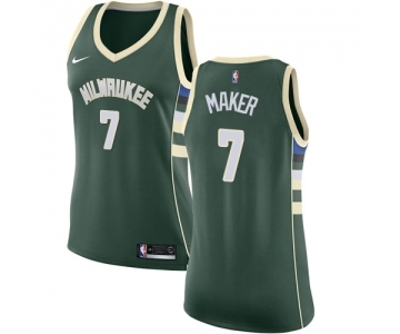 Women's Nike Milwaukee Bucks #7 Thon Maker Swingman Green Road NBA Jersey - Icon Edition