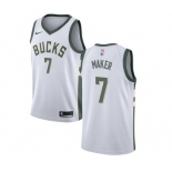 Women's Nike Milwaukee Bucks #7 Thon Maker Swingman White Home NBA Jersey - Association Edition