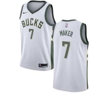 Women's Nike Milwaukee Bucks #7 Thon Maker Swingman White Home NBA Jersey - Association Edition